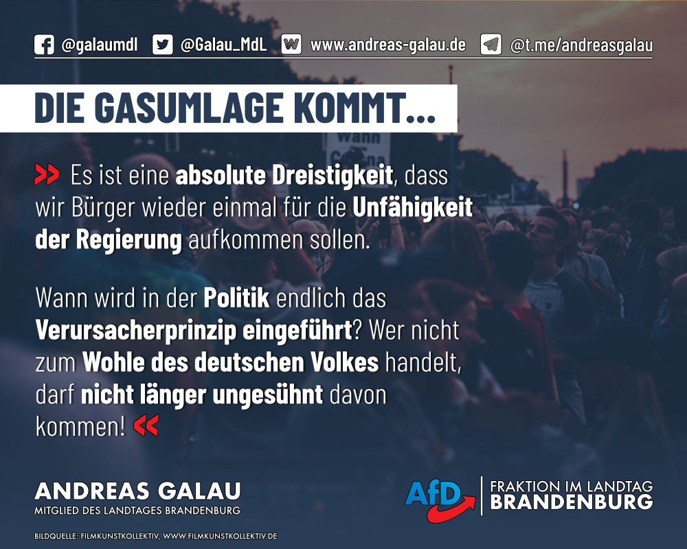 Die Gasumlage kommt…